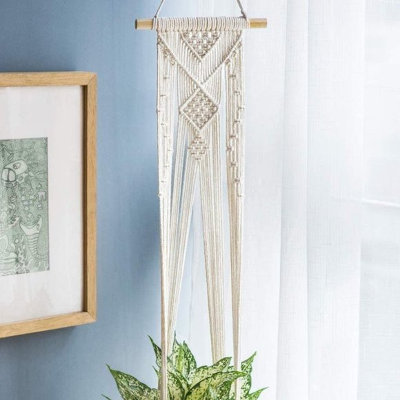 Urban Outfitters Set of 3 Indoor Boho Macrame Plant Hangers Wall Hanging Planter - Picture 7 of 9